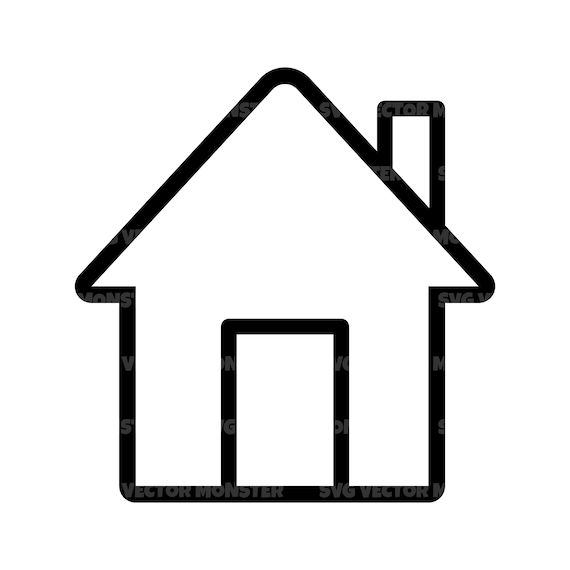 Outline House Home Page Icon Clip Art Svg Etsy