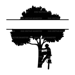 Baum Baumpfleger Monogramm SVG, Baum Baumpfleger Png, Baumschneider, Holzfäller, Baumschneider. Vektor-Schnittdatei Cricut, Silhouette, Pdf Png Dxf.