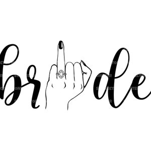 花嫁 SVG、結婚指輪の指 SVG、妻 SVG。Cricut、シルエット、PDF、PNG、EPS、DXF、デカール、ステッカー、ビニール、ピン用のベクターカットファイル