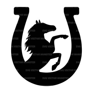 Stehendes Pferd, tänzelndes Pferd, Hufeisen. Vektor Cut Datei für Cricut, Silhouette, Pdf Png Eps Dxf, Aufkleber, Aufkleber, Vinyl, Pin.