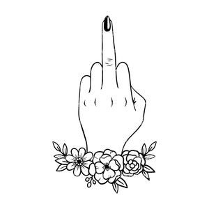 Frau Mittelfinger svg, Blumenkranz svg, Blumengrenze svg. Vektor Cut Datei Cricut, Silhouette, Pdf Png Eps Dxf, Aufkleber, Aufkleber, Vinyl.