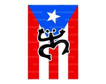 Puerto Rico Flag Coqui Frog Svg Png. Vector Cut file Cricut, Silhouette, Pdf Png Dxf.