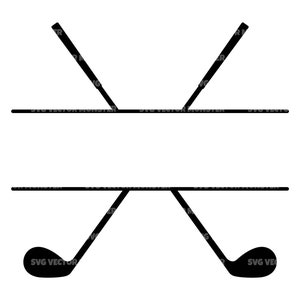 Gekreuzte Golfschläger Split Name Rahmen SVG, Golfer SVG, Golf Monogramm SVG. Vektor Cut Datei Cricut, Silhouette, Pdf Png Eps Dxf, Aufkleber, Aufkleber.