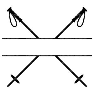 Bâton de ski monogramme Svg, ski de montagne Svg, chemise de ski Svg, snowboard Svg. Fichier de coupe vectorielle Cricut, Silhouette, Pdf Png Dxf.