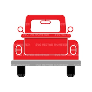 Camionete vermelha vintage Svg. Arquivo de corte vetorial para Cricut, Silhueta, Pdf Png Eps Dxf, Decalque, Adesivo, Vinil, Pin