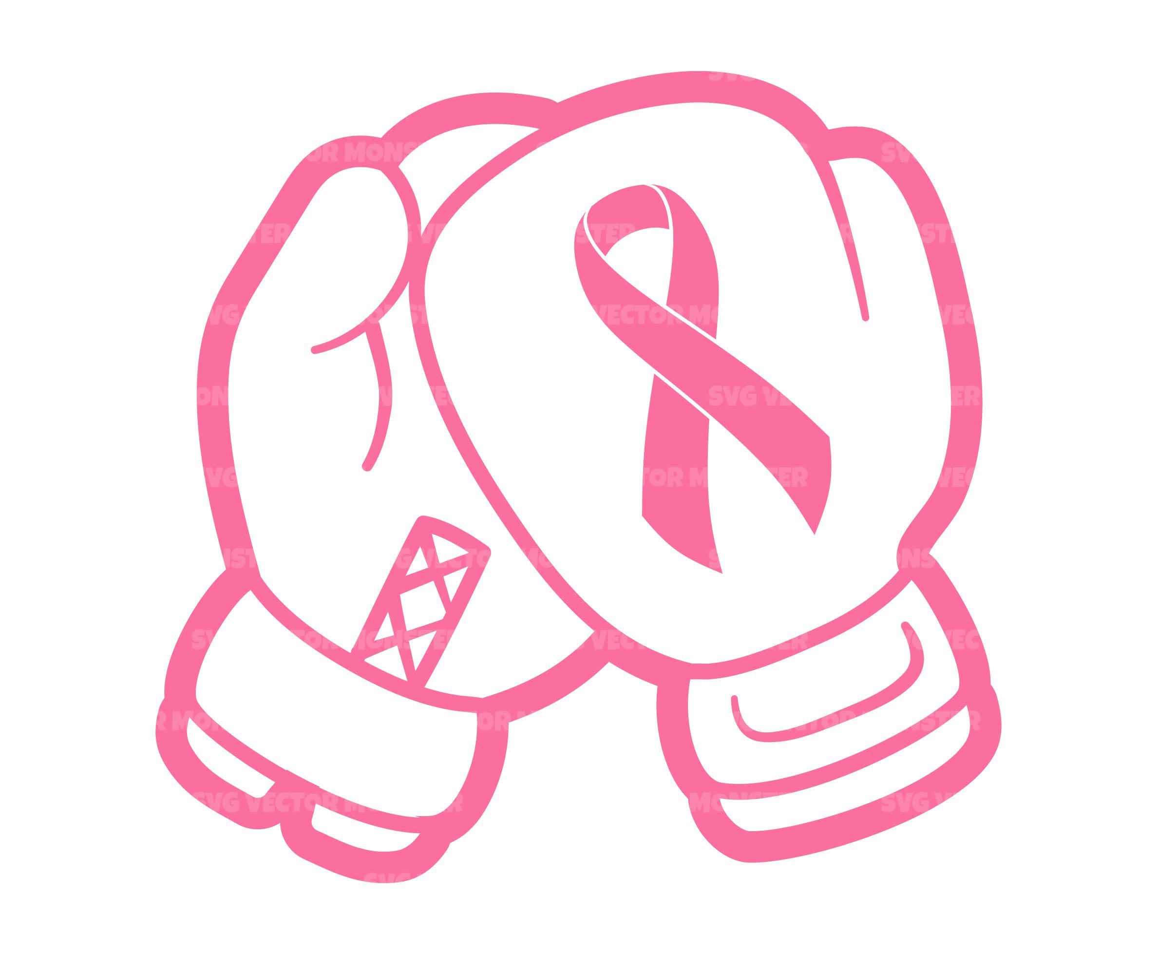 Pink Ribbon Boxing Gloves Svg. Breast Cancer Awareness, Fight Cancer ...