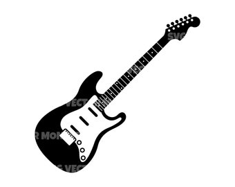 Electric Guitar Svg. Vector Cut file for Cricut, Silhouette, Pdf Png Eps Dxf, Decal, Sticker, Vinyl, Pin