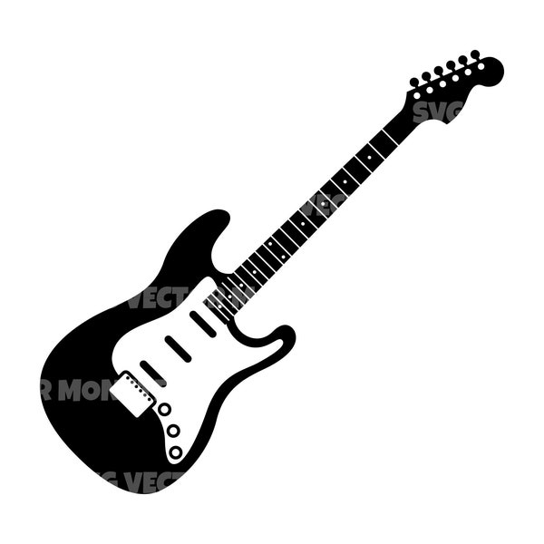 Electric Guitar Svg. Vector Cut file for Cricut, Silhouette, Pdf Png Eps Dxf, Decal, Sticker, Vinyl, Pin