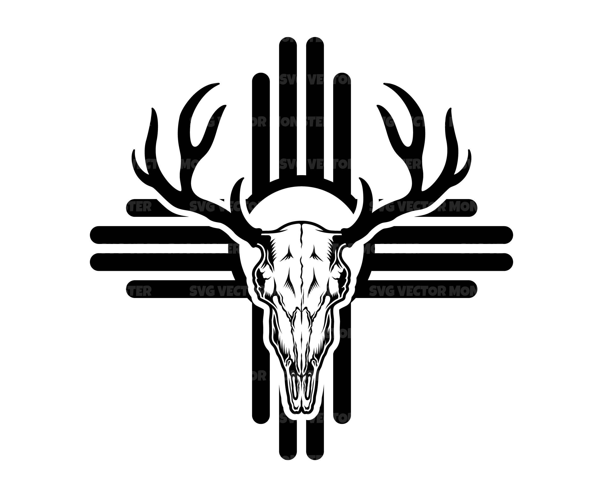 New Mexico Map Svg, Zia Sun Svg, Deer Skull Svg, New Mexico Flag