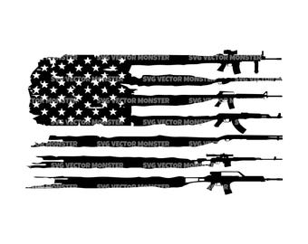 Guns, Weapons American Flag Svg Png Dxf. Vector Cut file Cricut. (Digital Download)