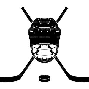 Gekruiste hockeysticks Svg, Puck Svg, hockeyhelm, hockeyT-shirt. Vector gesneden bestand Cricut, silhouet, pdf, png dxf, sticker.