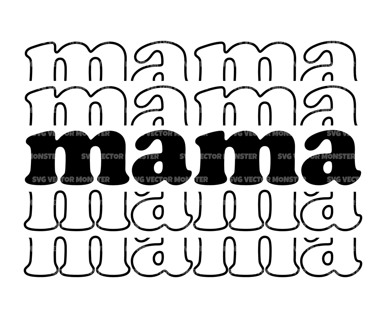 Stacked Mama Svg Retro Mother T-shirt Mom Life Svg. Vector - Etsy