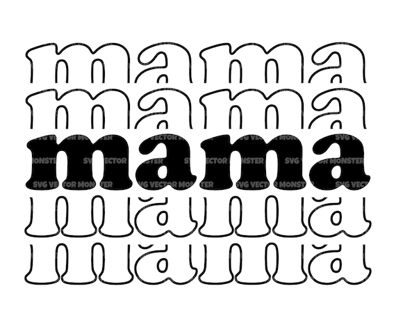 Stacked Mama Svg Retro Mother T-shirt Mom Life Svg. Vector | Etsy