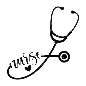 Nurse Stethoscope Svg, Nurse Png. Vector Cut file Cricut, Silhouette, Pdf Png Dxf, Stencil.