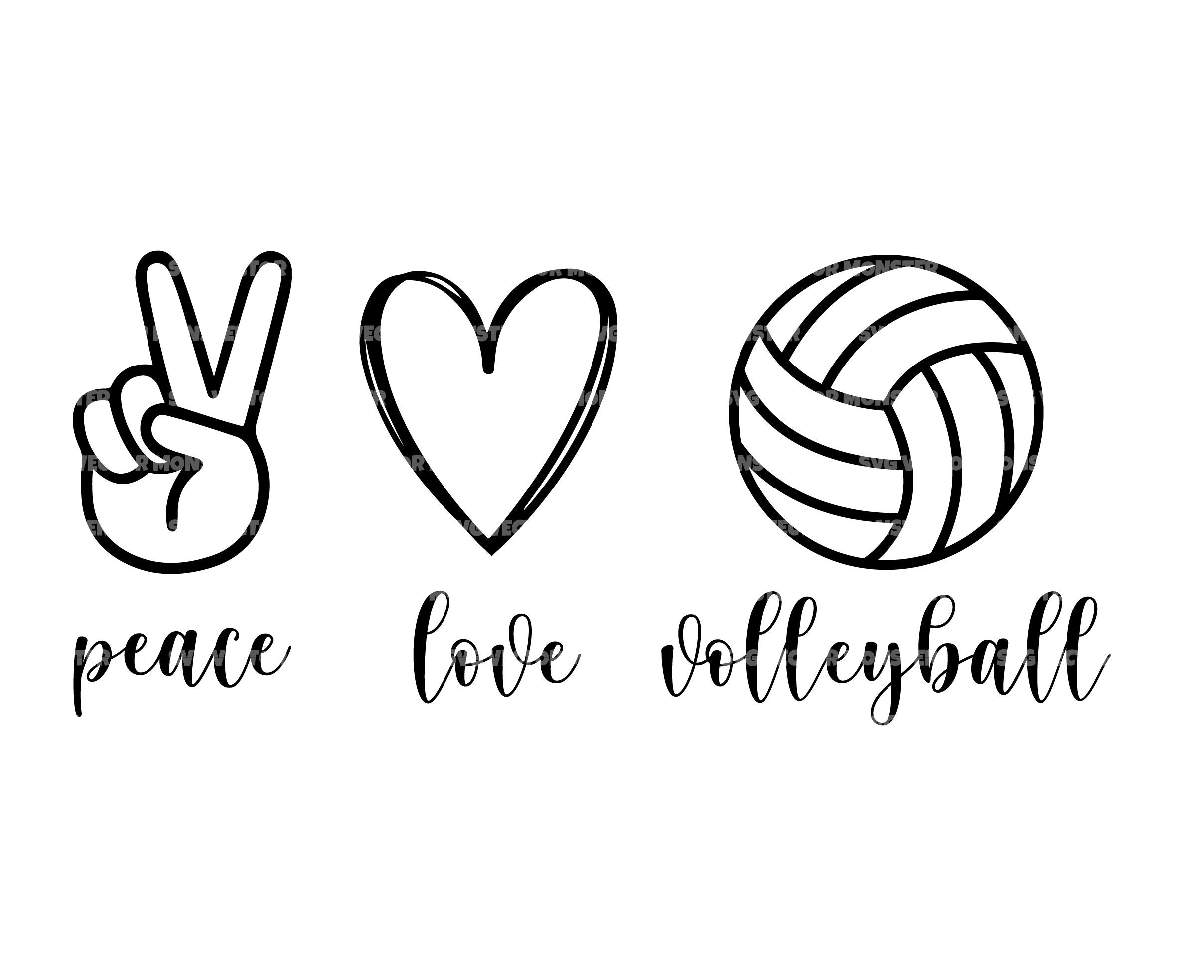 Visual Arts Craft Supplies & Tools Volleyball Love SVG cut files for