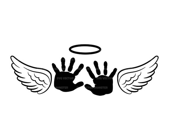 Angel Baby Svg, Angel Wings and Halo, Infant Loss Memorial Svg