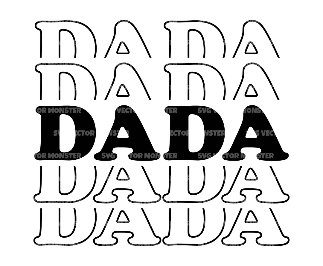 Stacked Dada Svg, Retro Father T-shirt, Dad Life Svg, Daddy Svg. Vector