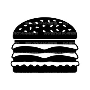 Hamburger Svg, Double Cheeseburger Svg. Vector Cut file for Cricut, Silhouette, Pdf Png Eps Dxf, Decal, Sticker, Vinyl, Pin