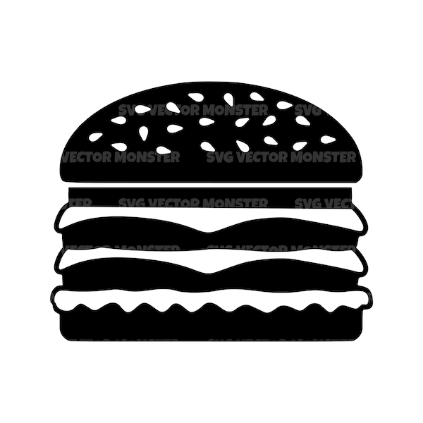 Hamburger Svg, Double Cheeseburger Svg. Vector Cut file for Cricut, Silhouette, Pdf Png Eps Dxf, Decal, Sticker, Vinyl, Pin