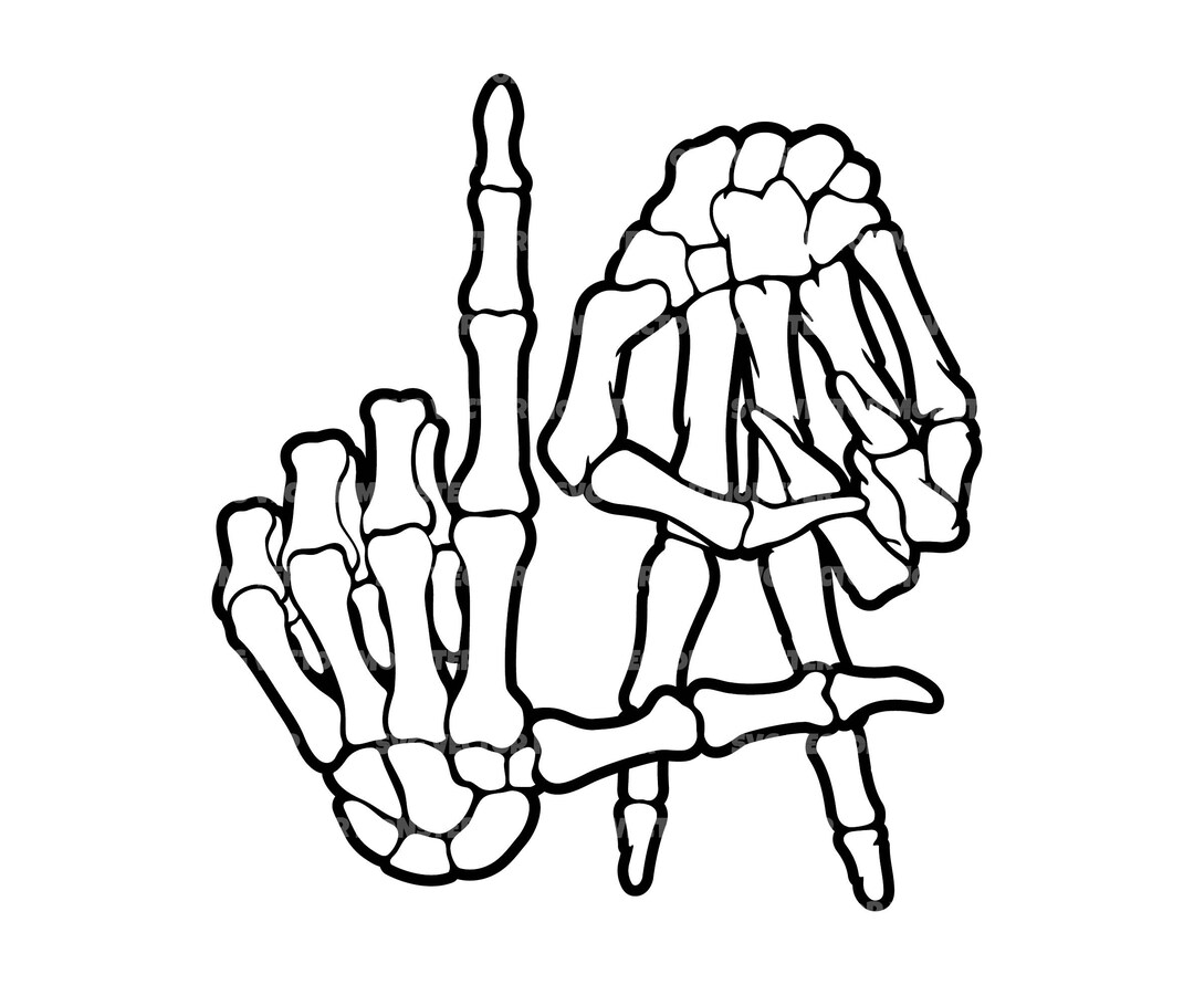 LA Fingers Svg, Los Angeles Hand Sign, LA Hand Gesture Svg, La Skeleton
