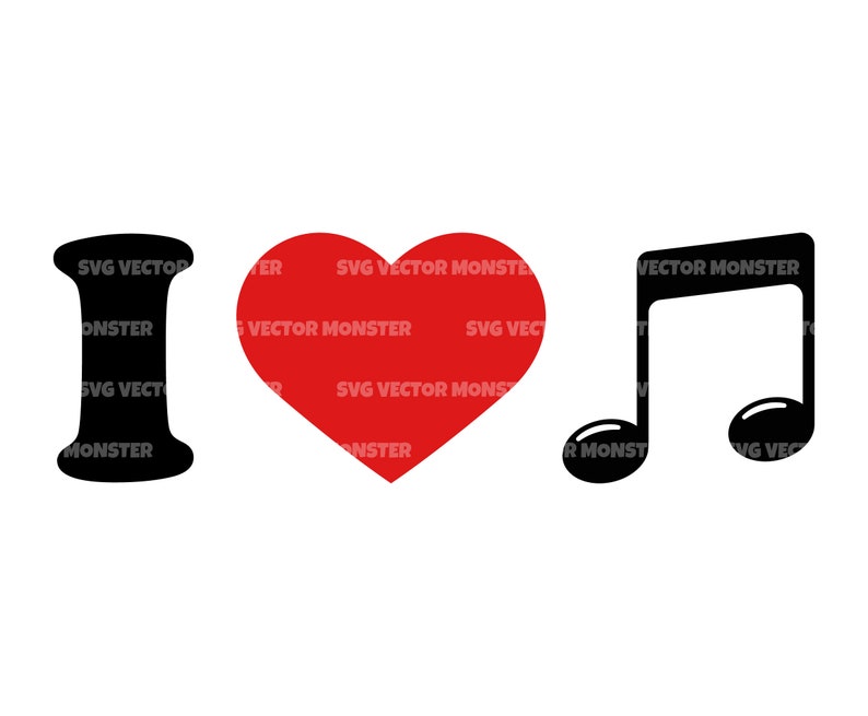 I Love Music Svg Music Note Svg Musician. Vector Cut File Etsy