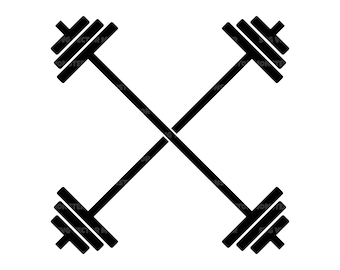 Crossed Barbells Svg, Weight Svg, Workout Svg, Bodybuilding Svg. Vector Cut file Cricut, Silhouette, Pdf Png Eps Dxf, Decal, Sticker, Vinyl.