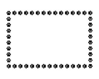 Paw Print Svg, Paw Print Monogram Frame Svg, Paw Print Clipart
