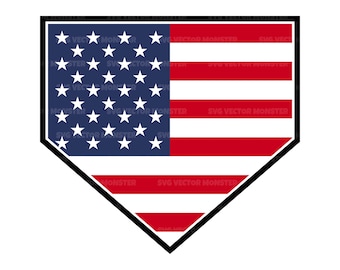 ホームプレート SVG、アメリカ国旗 SVG、野球 SVG、ホームラン、ソフト