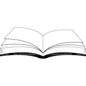 Boek Svg, Bibliotheek Svg, Open boek Svg, Boekpapieren Svg. Vector gesneden bestand voor Cricut, silhouet, Pdf Png Eps Dxf, sticker, sticker, vinyl