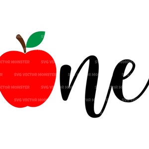 Apple One SVG, 1er anniversaire SVG, Premier anniversaire SVG, One SVG, Premier anniversaire. Fichier de coupe vectorielle Cricut, Silhouette, Pdf Png Eps Dxf.