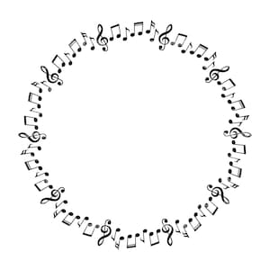 Musik Note Kreis svg, Runde Monogramm svg, Violinschlüssel, Musiknoten Namensrahmen svg. Vektor Cut Datei Cricut, Silhouette, Pdf Png Dxf.