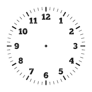 Uhr-Gesicht, Uhr-Zahlen-Svg, Uhr-Ziffern, Uhr-Svg, Zeit-Svg. Vektor Cut Datei Cricut, Silhouette, Pdf Png Dxf, Sticker.