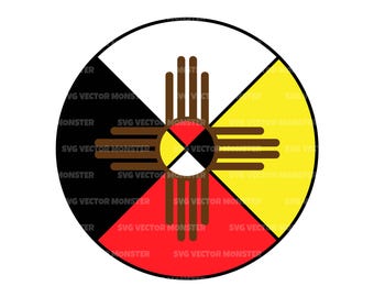 Indigenous Medicine Wheel Svg Png, Wheel Of Life, New Mexixo Zia Sun, Native America. Vector Cut file Cricut,