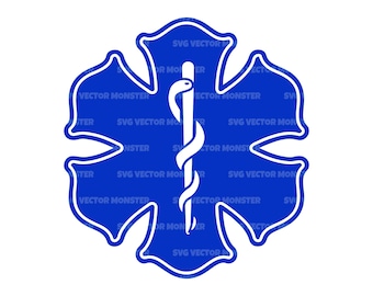Ems Svg, Estrela da Vida Svg, Clipart de Paramédico, EMT, Placa de Serviços Médicos de Emergência. Arquivo de corte vetorial Cricut, Clipart, PDF, PNG e DXF.