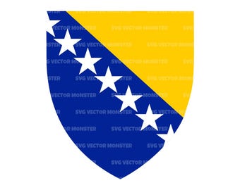 Bosnia and Herzegovina Coat of Arms Svg Png Dxf. Vector Cut file for Cricut, Silhouette.