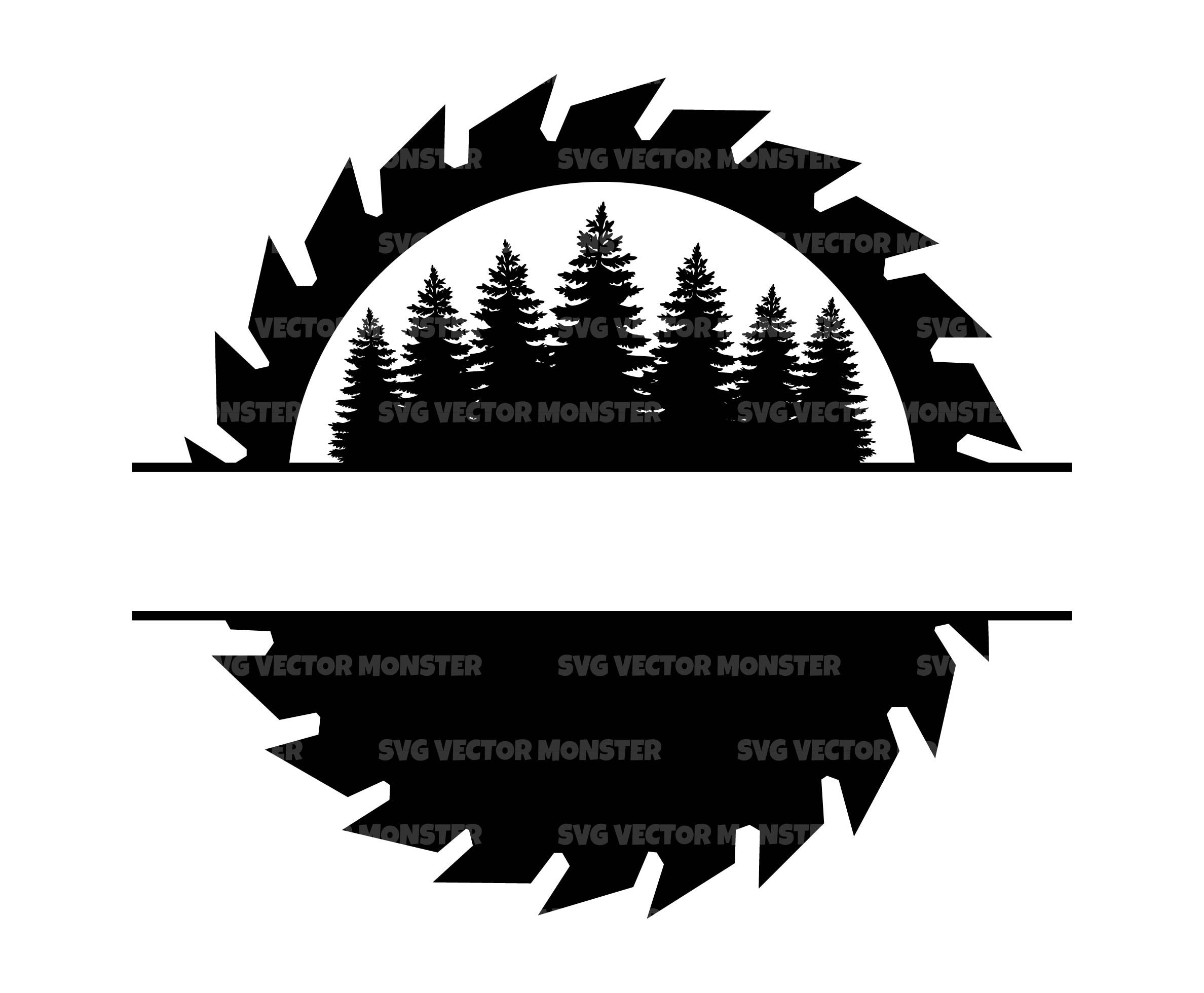 Saw Blade Name Monogram Svg, Forest Svg, Woods, Trees