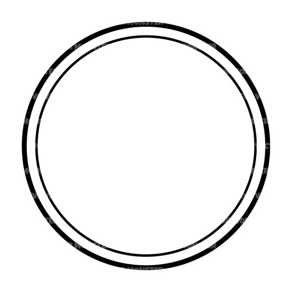 Double Circle Frame Svg, Circle Monogram Svg, Circle Wreath Svg, Circle Border Svg. Vector Cut file Cricut, Silhouette, Pdf Png Eps Dxf.