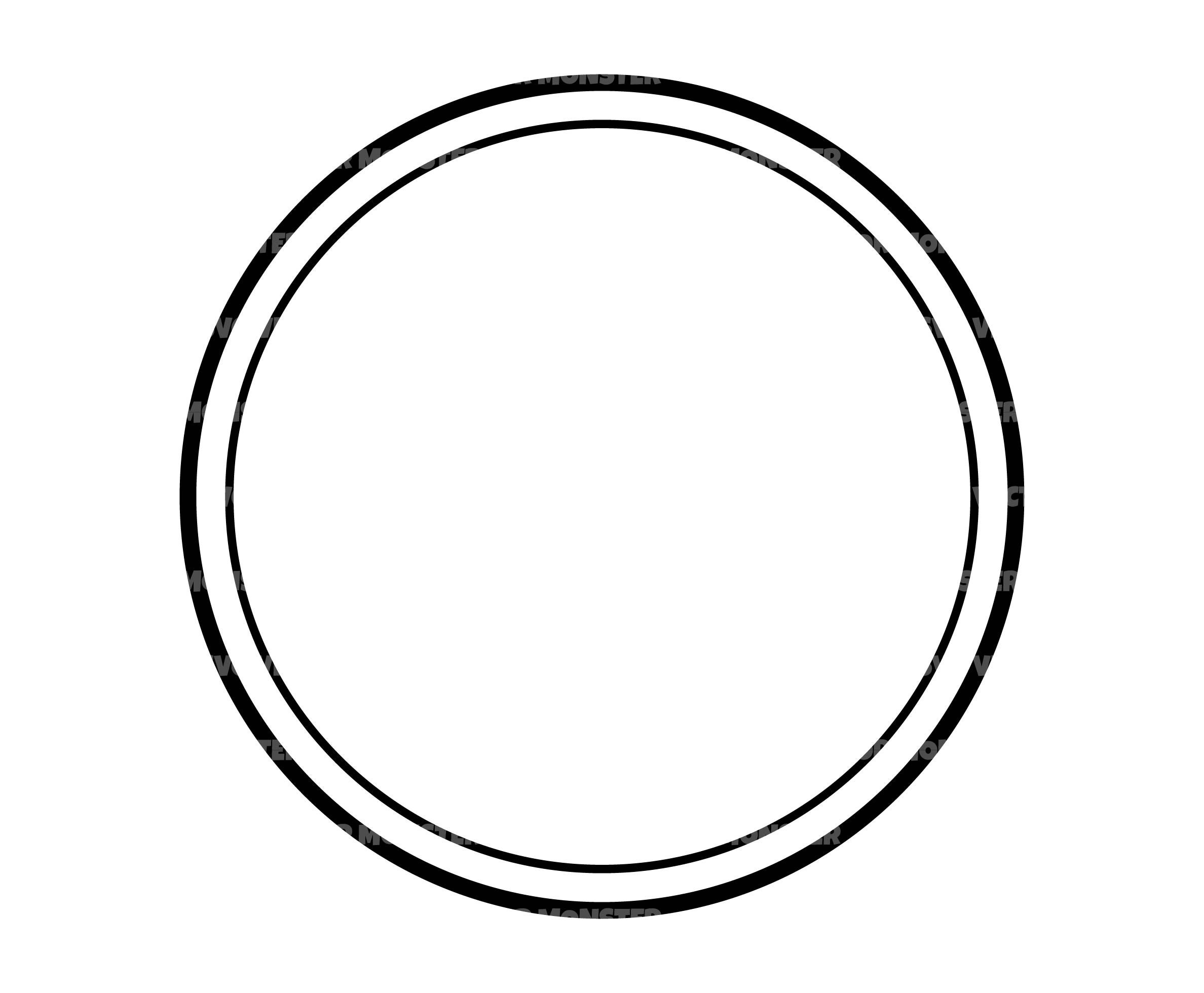 Double Circle Frame Svg, Circle Monogram Svg, Circle Wreath Svg, Circle Border Svg. Vector Cut file Cricut, Silhouette, Pdf Png Eps Dxf.