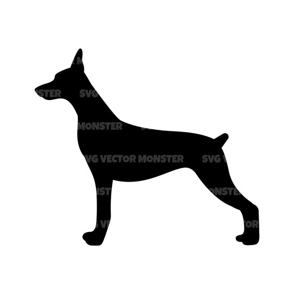 Doberman Pinscher Svg. Vector Cut file for Cricut, Silhouette, Pdf Png Eps Dxf, Decal, Sticker, Vinyl, Pin