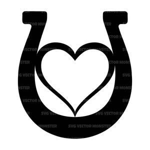 Hufeisen-Svg, Herz-Svg, Hufeisen-Svg, Pferd Liebes-Svg. Vektor Cut Datei für Cricut, Silhouette, Pdf Png Eps Dxf, Aufkleber, Schablone, Aufkleber.