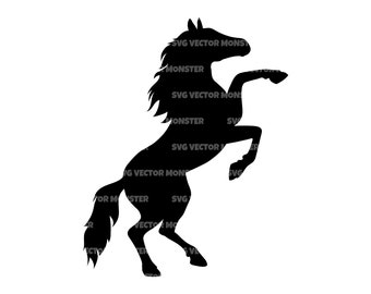 Cavalo em pé Svg, Cavalo empinado Svg, Garanhão. Arquivo de corte vetorial para Cricut, Silhueta, Estêncil, Pdf Png Eps Dxf, Decalque, Adesivo, Decalque