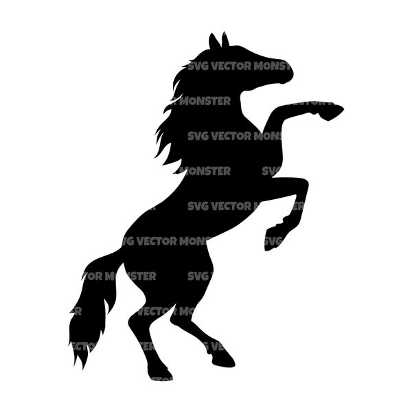 Standing Horse Svg, Prancing Horse Svg, Stallion. Vector Cut file for Cricut, Silhouette, Stencil, Pdf Png Eps Dxf, Decal, Sticker, Decal