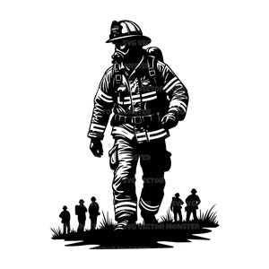 Firefighter Svg, Fireman Svg, Fire Department Svg. Cut file Cricut, Silhouette, Pdf Png Dxf, Vector.