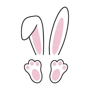 Easter Bunny Ears Svg, Cute Bunny Foot Svg, Rabbit Feet Svg, Happy Easter Svg. Cut file Cricut, Silhouette, Pdf Png Eps Dxf, Decal, Sticker.