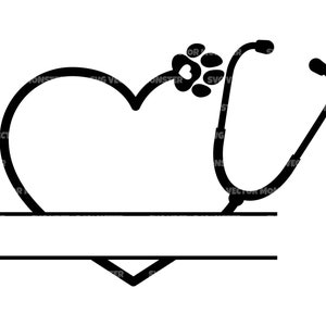Veterinarian Monogram Svg, Paw Print Svg, Vet Tech, Split Name Frame. Vector Cut file Cricut, Silhouette, Pdf Png Eps Dxf, Sticker.