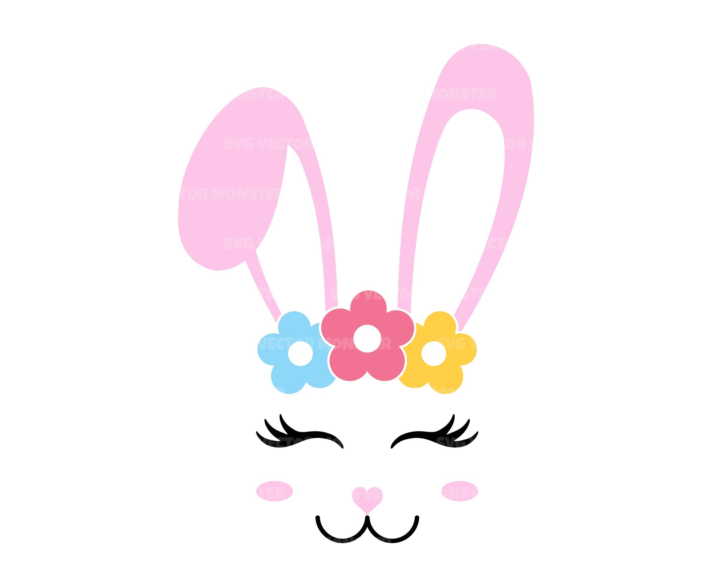 Easter Bunny Bundle, Spring Bunny Ears Bunny Face Easter Bunny Eyes Nose  Cut File Svg Png Kids Bunny Monogram Boy Girl Bunny Cliparts 