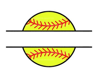 Softball Name Monogram Svg, Softball Mom Svg, Split Name Frame Svg, Softball Svg. Vector Cut file for Cricut, Silhouette, Pdf Png Dxf.
