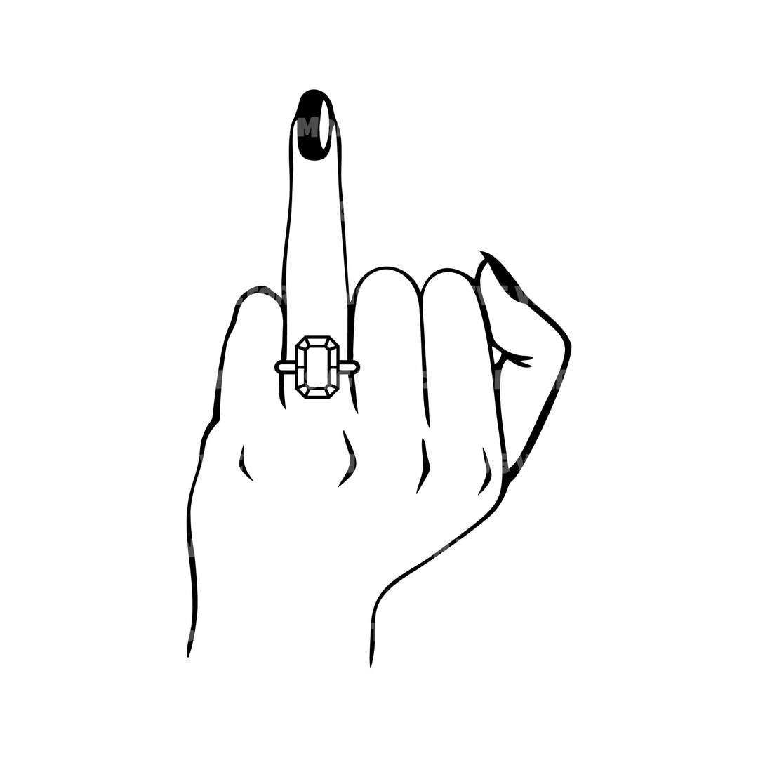 Wedding Finger Svg Engaged Finger Svg Wifey Diamond Ring. image