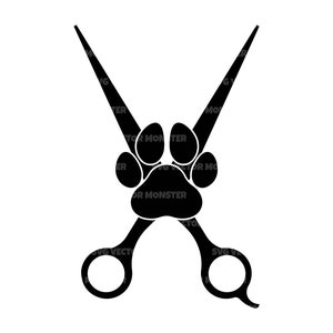 Hondenpoot op schaar Svg, Hondentrimmer Shirt, Hondenverzorging Svg. Vector gesneden bestand Cricut, silhouet, Pdf Png Eps Dxf, sticker, Sticker, Vinyl.