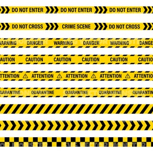 Police Yellow Tape Svg, Attention, Avertissement, Attention, Danger, Scène de crime. Fichier de coupe vectorielle pour Cricut, Pdf Png Eps Dxf, Décalcomanie, Autocollant.